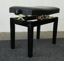Load image into Gallery viewer, Modern Black Piano Stool with Height Adjustable Mechanism and Black Leather Top