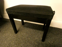 Load image into Gallery viewer, Black Polish Height Adjustable Piano Stool With Black Velour Top