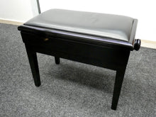 Load image into Gallery viewer, Black Gloss Height Adjustable Piano Stool With Storage