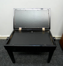 Load image into Gallery viewer, Black Gloss Height Adjustable Piano Stool With Storage
