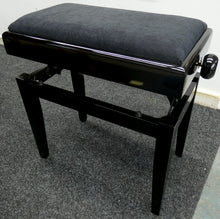 Load image into Gallery viewer, Stagg Height Adjustable Piano Stool With Storage in Black Gloss