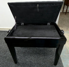 Load image into Gallery viewer, Stagg Height Adjustable Piano Stool With Storage in Black Gloss