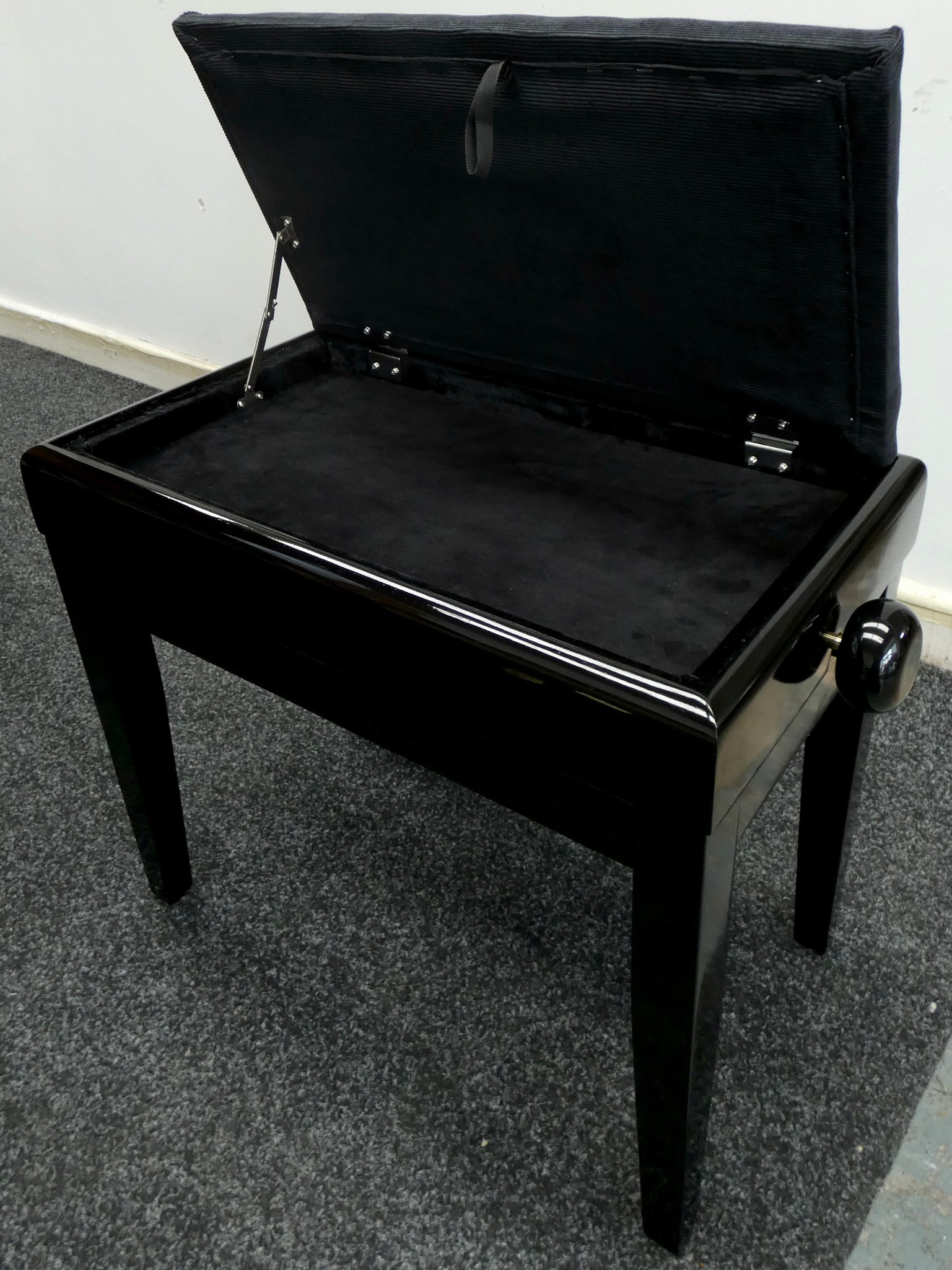 Stagg Stool Stagg Height Adjustable Piano Stool With Storage in Black Gloss – Silk ...